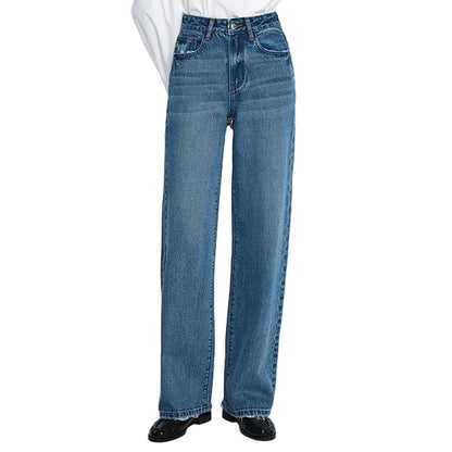 Blue High-Waist Wide Leg Jeans
