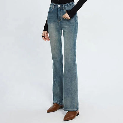 Light Blue High-Waist Flared Jeans
