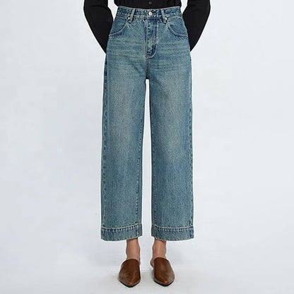 Light Blue Cropped Wide Leg Jeans