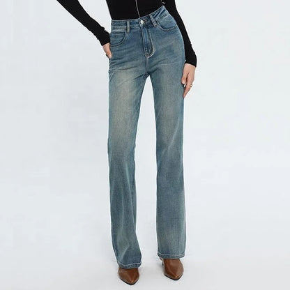 Light Blue High-Waist Flared Jeans
