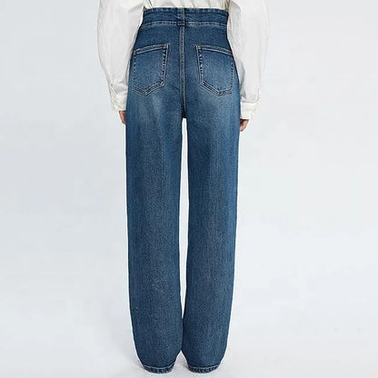 Dark Blue Straight Leg Jeans